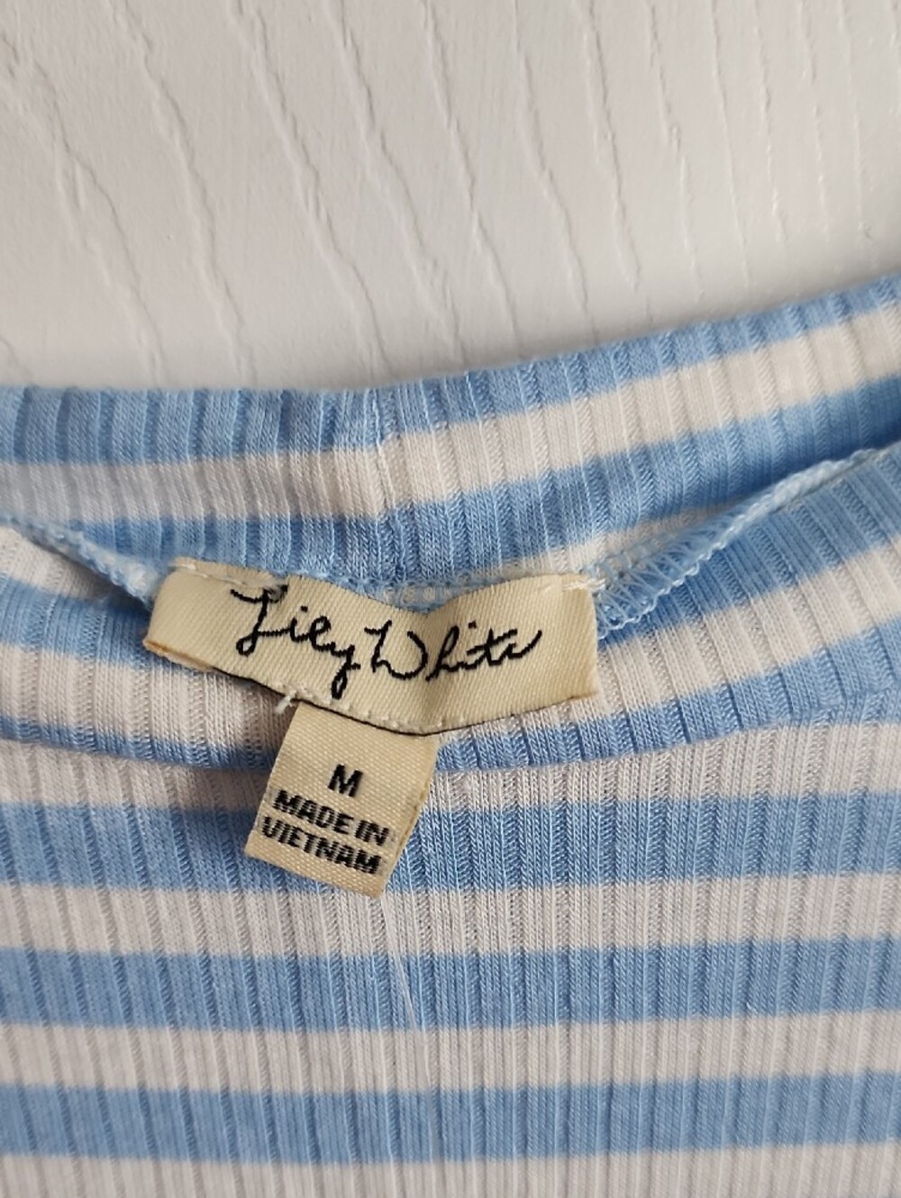 Lily White Light Blue and White Striped Mini Dress - Picture 2 of 4